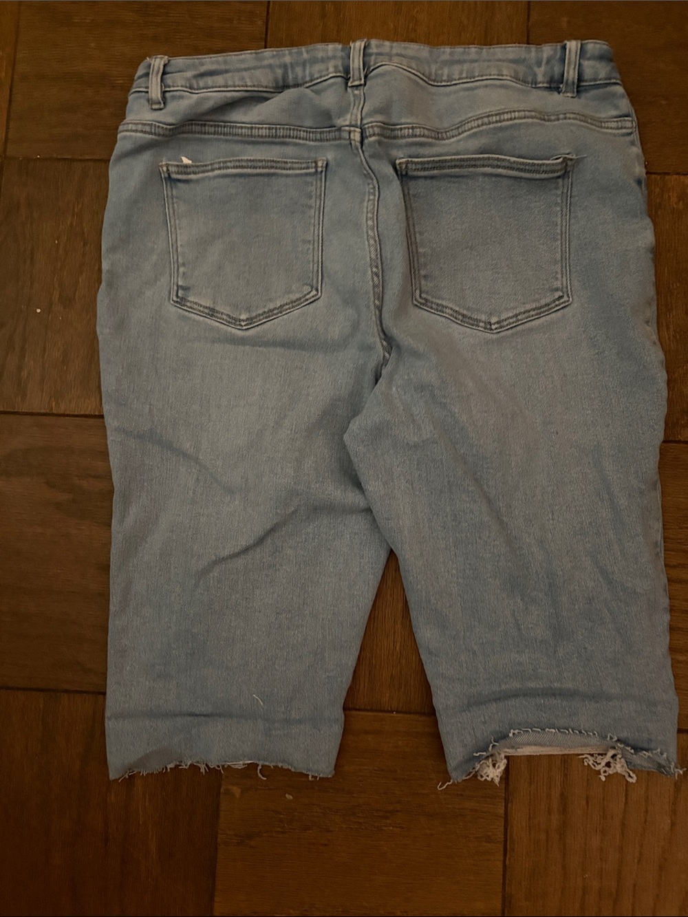 Light Blue Distressed Women's Cropped Jeans - Picture 2 of 2